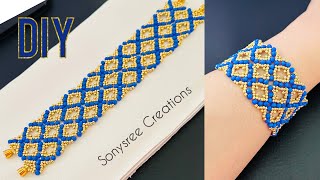 Cuadrada Bracelet || How to make beaded cuff bracelet