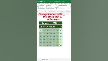 Dynamic Calendar in Excel