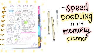 Doodle Memory Plan With Me in my Happy Planner | Pen only Planner Spread