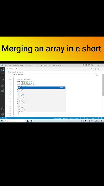 Merging two array in c short | sameercoding - YouTube