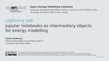 Jupyter notebooks as intermediary objects for energy modelling