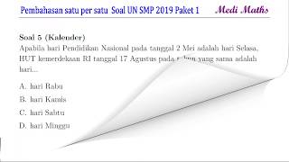 Un matematika smp 2019 paket 1 no 5 ...