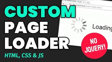 Create Your Own Page Pre-Loader (HTML, CSS & JS) (No-jQuery Needed) - Web Design Tutorial