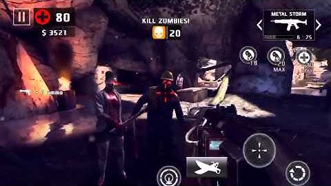 Dead trigger 2 metal storm & Area 51 gun jungle map assault iOS on hard TDU 55+