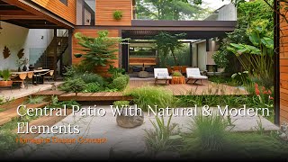 Harmonizing Elements, House Central Patio with Modern and Natural Design Features