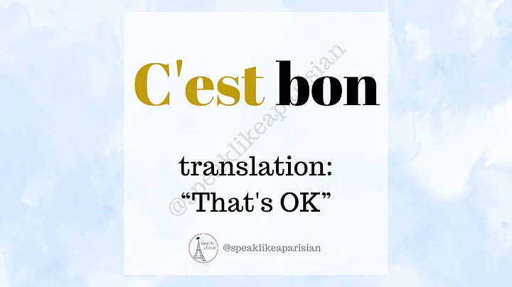 How to say "C'est bon" (It's good/that's enough/that's OK or fine) in French with examples! 🇫🇷
