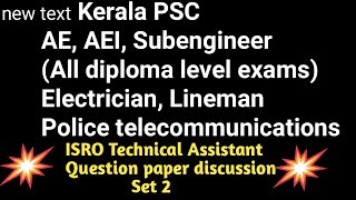 ISRO technical assistant question paper discussion set 2