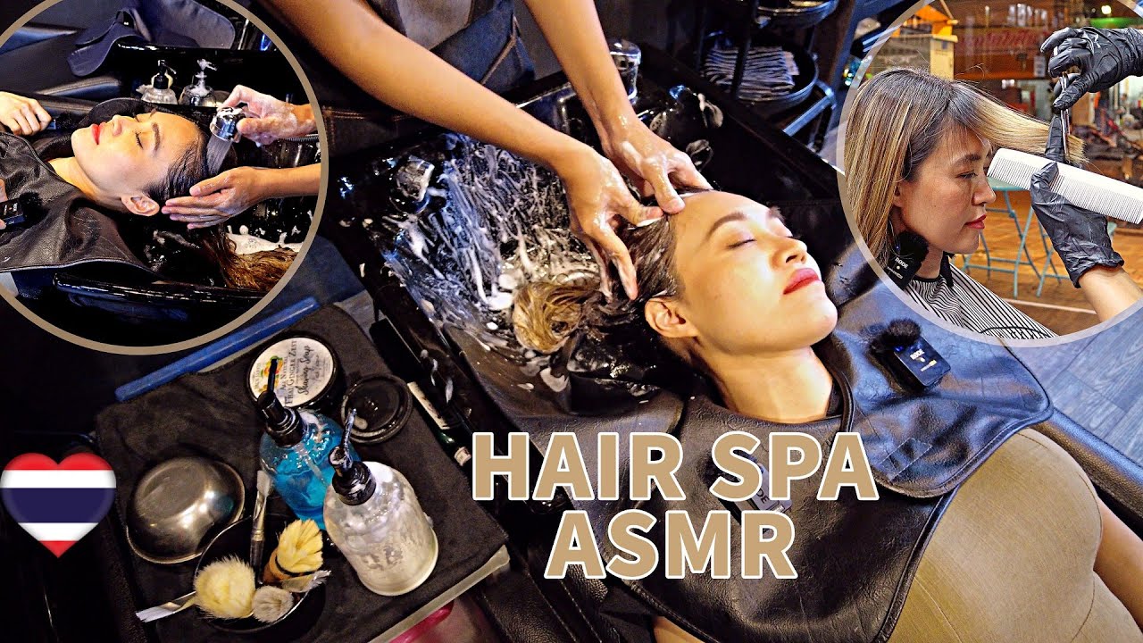 Hair Wash - Scalp Massage - Hair Cut & Blow Dry | ASMR sound of Washing Hair, Scratching, Hair Dryer