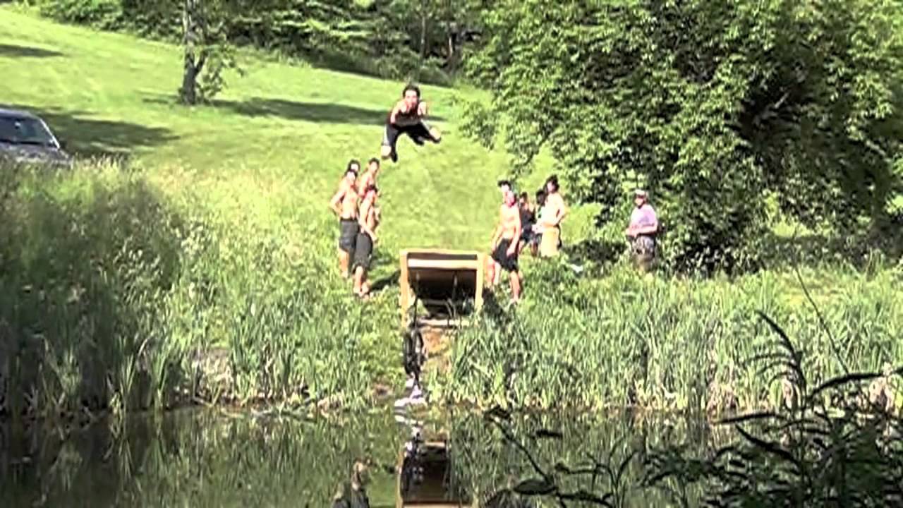TrillBillies: Bike Jump Into Pond