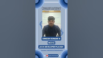 Student Successfully Placed | JAVA Full Stack Development | Jspiders Marathahalli | Dinesh Kumar A