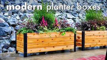 DIY Modern Raised Planter Box // How To Build - Woodworking