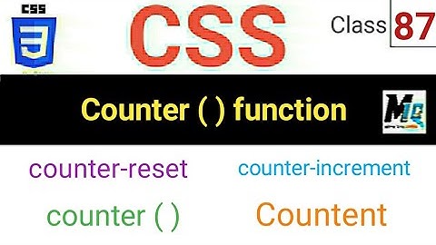 CSS Counter ( ) Function || Counter-reset , Counter-increment