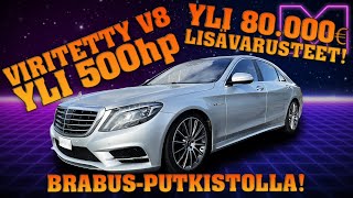 KOEAJOSSA - (VIRITETTY!) MERCEDES-BENZ S500 (W222) LANG +BRABUS 4.7 V8  -16 (4K)