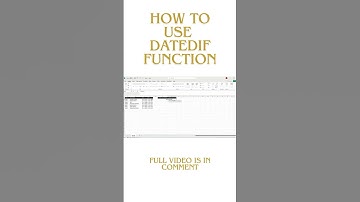 How to Use DatedIF Function in excel #excelforbeginners #exceltutorial #excel
