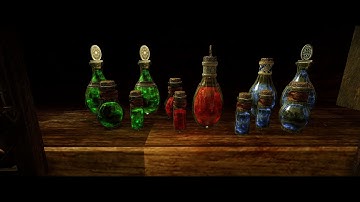 Skyrim 2021 WIP Animated potions of Awesome potions Simplified mod by Revoith