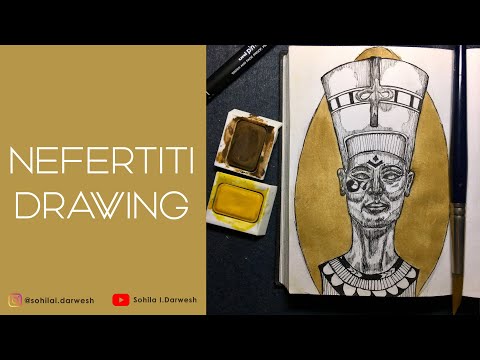 Nefertiti Drawing Time Lapse رسمة نفرتيتي