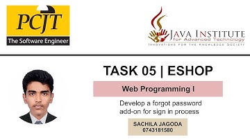 Task 05 | eShop | Web Programming I | Java Institute | Sachila Jagoda #javainstitute#webprogramming