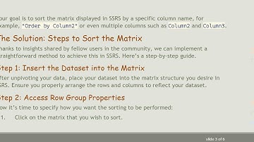 How to Sort Your SSRS Matrix by Specific Column Names
