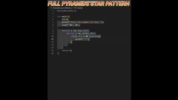 Print full Pyramids in c language |@NITian-Coder #shorts #clanguage