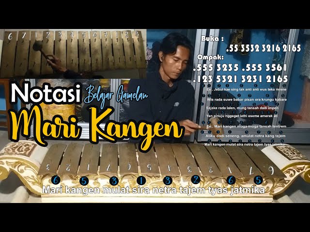Notasi Tembang Mari Kangen - Laras Pelog 6 - Sinau Gamelan class=