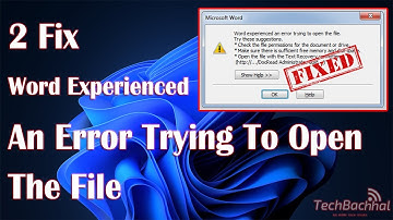 Fix Word experienced an error trying to open the file  How To Solve Can