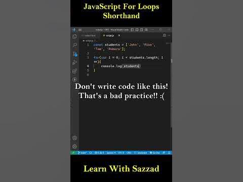 JavaScript For Loops Shorthand #shorts #reels #js #javascript - YouTube