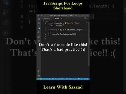 JavaScript For Loops Shorthand #shorts #reels #js #javascript