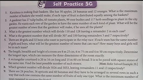New learning composite mathematics class6 self practice 5g | schand maths class6| ex5g|  prime time 