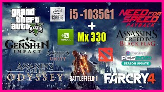 Intel i5-1035G1 Nvidia Mx330 Gaming Test! 10 Games