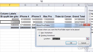 Học Excel online full từ cơ bản đến nâng cao - 147  Di chuyển Pivot Table