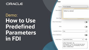 How to Use Predefined Parameters in Oracle Fusion Data Intelligence