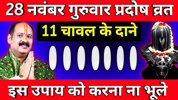 28 नवंबर गुरुवार प्रदोष व्रत के दिन 11 चावल के दाने वाला उपाय जरूर करें || Pradeep Ji Mishra