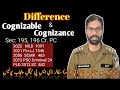 Difference Between Cognizance & Cognizable |