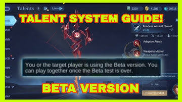 HOW TO USE TALENT SYSTEM BETA VERSION | MOBILE LEGENDS BANG BANG