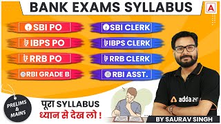 Bank Exam Syllabus 2023 | SBI PO, SBI CLERK, IBPS PO, IBPS CLERK, RBI ASSISTANT Detailed Syllabus screenshot 1