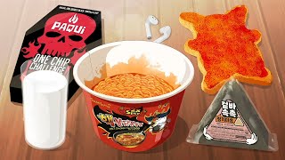 🔥핵불닭볶음면, 원칩 먹방 / 2x Spicy Nuclear Fire Noodles and One chip🔥 animation mukbang