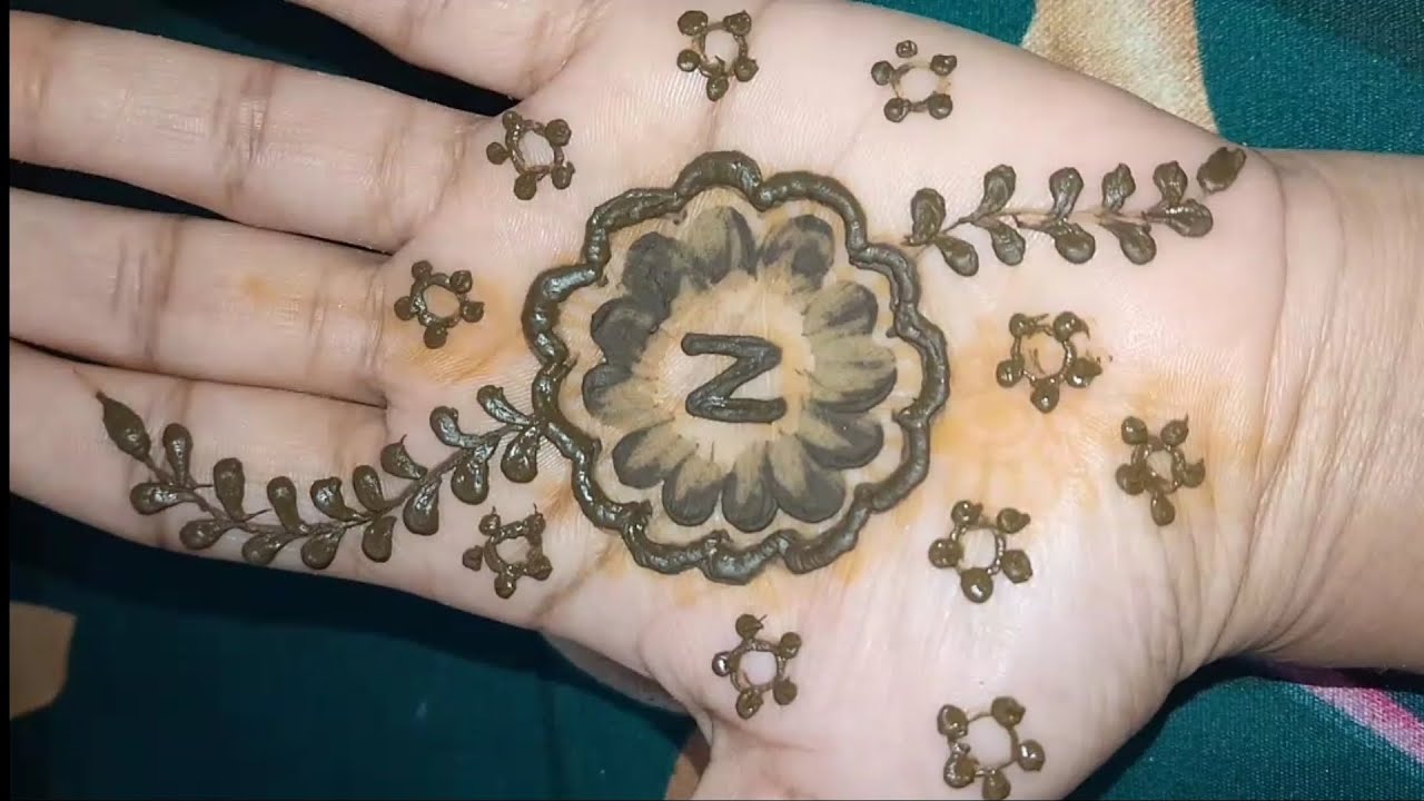 Simple Z & N Letter Mehndi Design | Easy Alphabet Mehndi | Stylish Floral Mehndi for Beginners