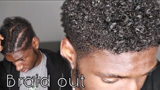 How to cornrow short hair Braid out tutorial