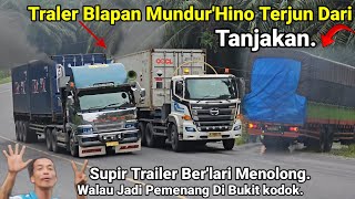 Truck Trailer Balapan Trailer Blap Mundur.Hino Terjun Dari Tanjakan Tak Mau Tabrakan Di Bukit Kodok.