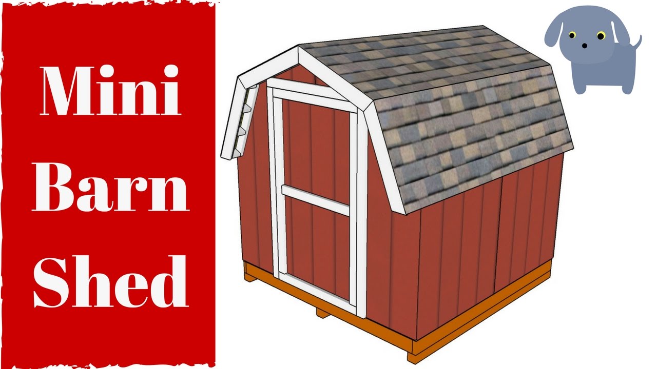 8x8 Short Barn Shed Plans - YouTube