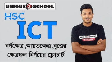 বর্গক্ষেত্র,আয়তক্ষেত্র,বৃত্তের ক্ষেত্রফল নির্ণয়ের ফ্লোচার্ট। Flowchart Programming। chapter 5 part 6