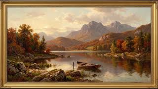 Frame TV Art | Autumn Mountain Lake & Rowboat | 4K Ambient Art for Any TV screenshot 4