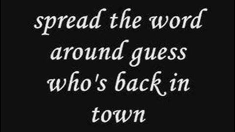 Thumbnail of the boys are back in town lyrics