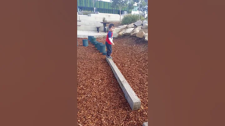 Mateo's first try on the balance beam