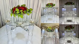 Amazing🤩 DIY Clear Acrylic LED Glow In The Dark Coffee Table Using Clear Containers Home Decor 2023