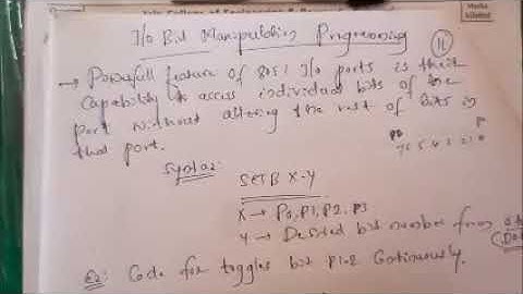 I/O Bit Manipulation Programming.