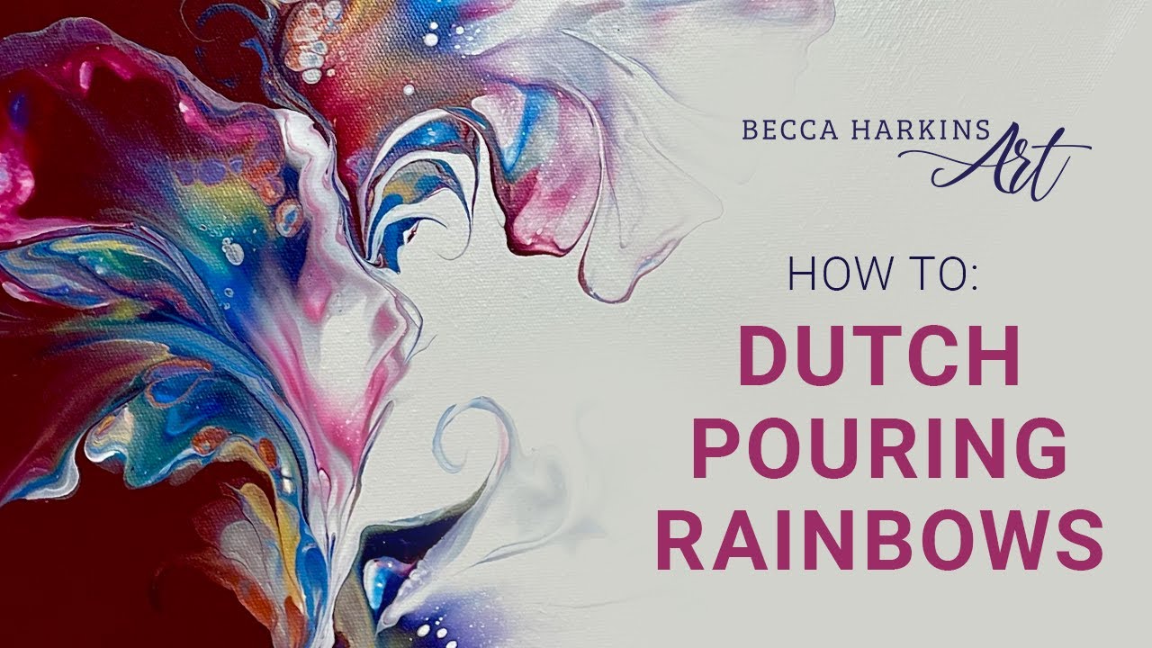 How to Blow Rainbow Gradients in your Acrylic Dutch Pour Painting - YouTube