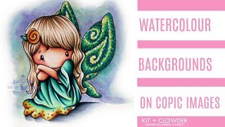 Watercolour Backgrounds on Copic Coloured Images