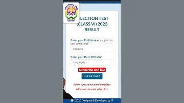 JNV class 6th ka result kase nekale 2023