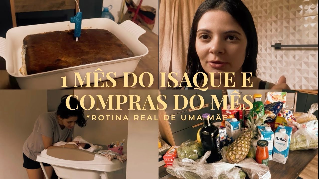 Compra do mês, cuidados do pós parto e 1 mês do Isaque | Vlog do fim de semana ❤️